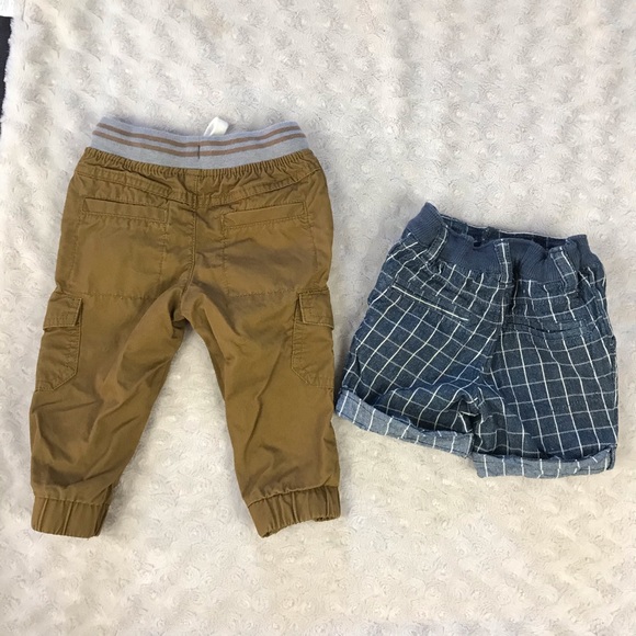 Cat & Jack Jogger Pants & Plaid Shorts 12 Months - Picture 4 of 5